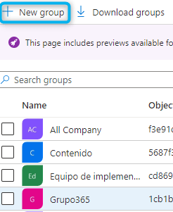 crear grupo office 365